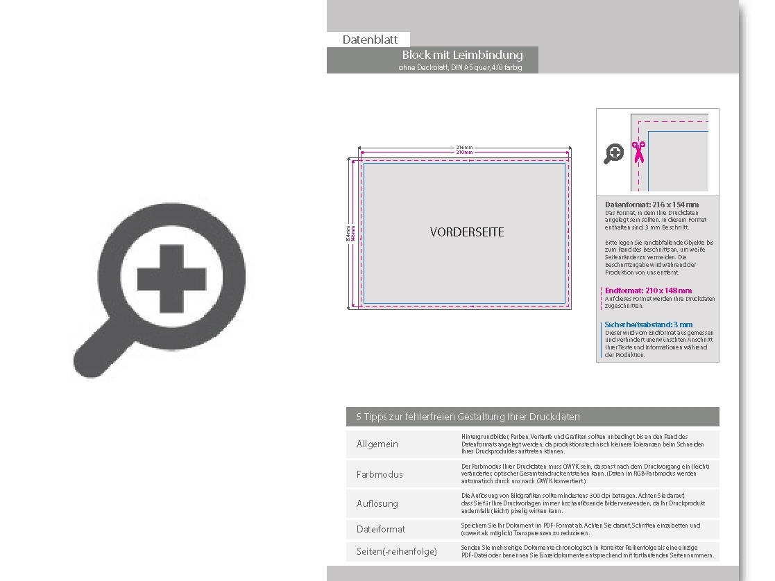 Product Bild block_mit_leimbindung__din_a5_quer__50_blatt__4_0_farbig_einseitig_bedruckt